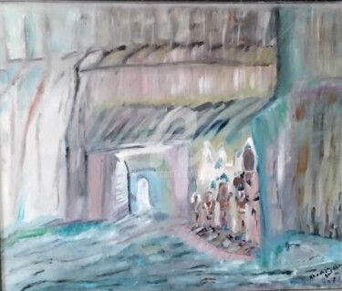 Painting titled "peur d’intemperie" by Khadija Bent Ahmed, Original Artwork, Oil