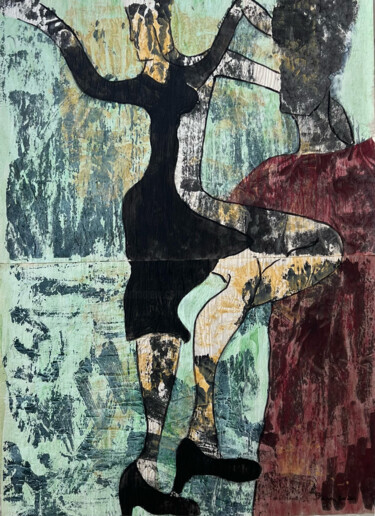 Malerei mit dem Titel "Sans titre" von Khadija Tnana, Original-Kunstwerk, Acryl
