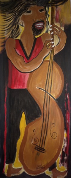 Painting titled "Jazz Roots" by Khadija Sadek Moudafi, Original Artwork, Acrylic