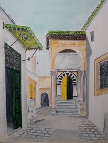 Painting titled "Ecole slimania" by Adelka, Original Artwork, Watercolor