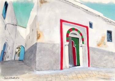 Peinture intitulée "la belle rue" par Adelka, Œuvre d'art originale, Aquarelle