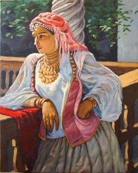 Peinture intitulée "fatma" par Abdelbassat Khaled, Œuvre d'art originale