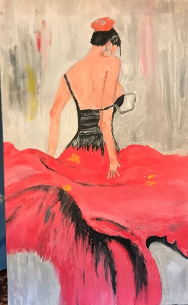 Peinture intitulée "Femme flamingo.jpeg" par Khalid Ansar, Œuvre d'art originale, Acrylique