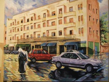Peinture intitulée "après l'orage" par Khalid Chriki, Œuvre d'art originale
