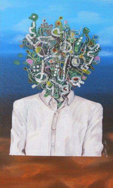 Peinture intitulée "Moi" par Khalil Boubekri, Œuvre d'art originale, Acrylique