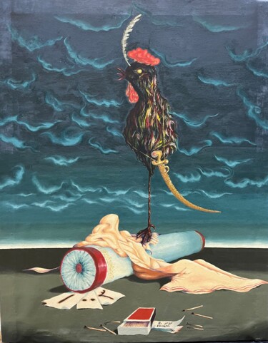 Pintura intitulada "The third Night Aft…" por Khalil Hassan Khalil, Obras de arte originais, Óleo