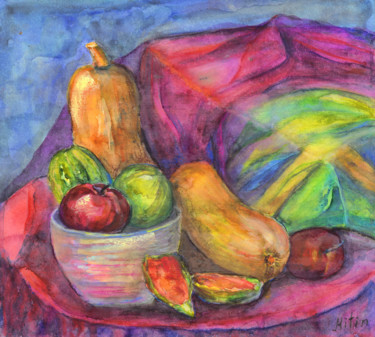 Картина под названием "натюрморт" - Жанна Митин, Подлинное произведение искусства