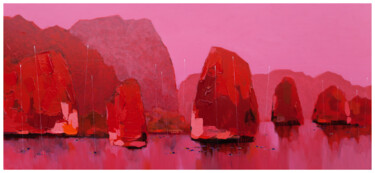 Painting titled "Pink Sea" by Khanh The Bui, Original Artwork, Acrylic