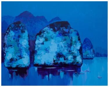 Schilderij getiteld "Blue Day" door Khanh The Bui, Origineel Kunstwerk, Acryl