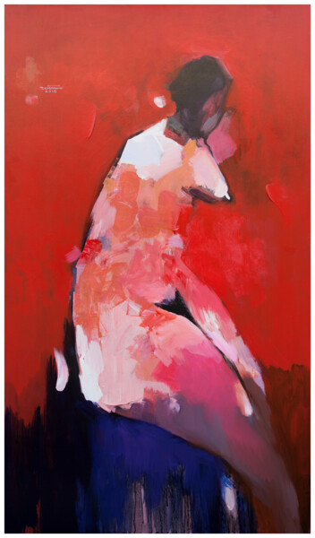 Картина под названием "Red summer" - Khanh The Bui, Подлинное произведение искусства, Акрил
