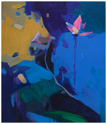 Malerei mit dem Titel "Lotus seeds" von Khanh The Bui, Original-Kunstwerk, Acryl