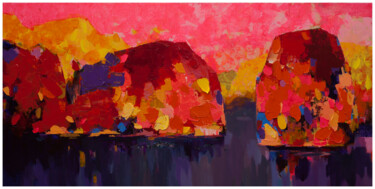 Malerei mit dem Titel "Sunshine on Ha Long…" von Khanh The Bui, Original-Kunstwerk, Acryl
