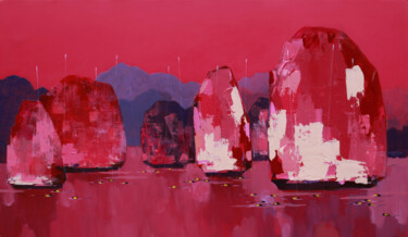 Malerei mit dem Titel "Afternoon Sea" von Khanh The Bui, Original-Kunstwerk, Acryl