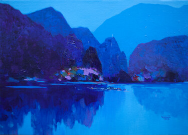 Painting titled "Ha Long Bay No.67" by Khanh The Bui, Original Artwork, Acrylic