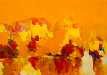 Malerei mit dem Titel "Autumn arrives on H…" von Khanh The Bui, Original-Kunstwerk, Acryl