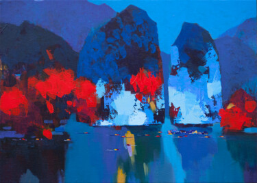 Malerei mit dem Titel "Ha Long Bay No.70" von Khanh The Bui, Original-Kunstwerk, Acryl