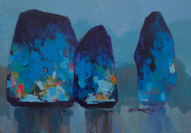 Painting titled "DAWN ON HALONG BAY…" by Khanh The Bui, Original Artwork, Acrylic