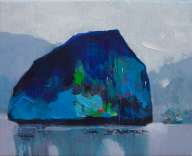 Malerei mit dem Titel "Dawn on Halong Bay…" von Khanh The Bui, Original-Kunstwerk, Acryl