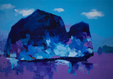 Painting titled "Blue Day No.02" by Khanh The Bui, Original Artwork, Acrylic
