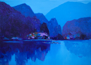 Malarstwo zatytułowany „Ha Long Bay No.67” autorstwa Khanh The Bui, Oryginalna praca, Akryl