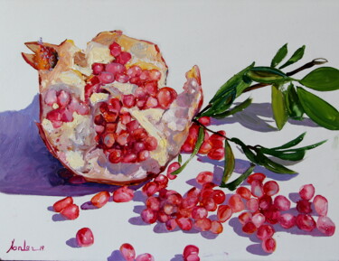 Картина под названием "Pomegranate" - Khanlar Asadullayev, Подлинное произведение искусства, Масло