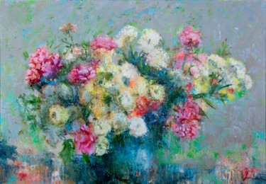 Painting titled "Bouquet" by Khanlar Asadullayev, Original Artwork, Oil