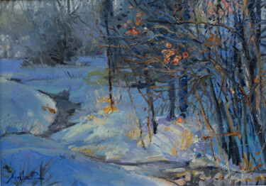 Painting titled "Winter" by Khanlar Asadullayev, Original Artwork, Oil