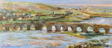 Картина под названием "Khudafarin Bridges" - Khanlar Asadullayev, Подлинное произведение искусства, Масло
