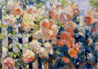 Schilderij getiteld "Rose Garden series" door Khanlar Asadullayev, Origineel Kunstwerk, Olie