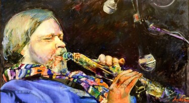 Desenho intitulada "Jazzman" por Khanlar Asadullayev, Obras de arte originais, Outro