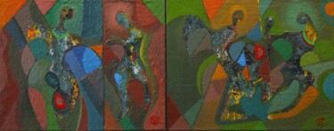 Painting titled "Dance. Diptych" by Zaza Kharabadze, Original Artwork, Oil