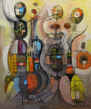 Peinture intitulée "Jazz" par Zaza Kharabadze, Œuvre d'art originale, Huile