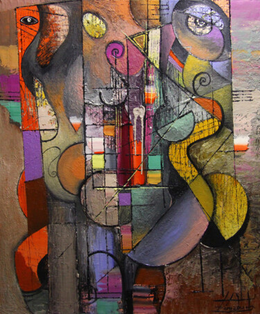 Malerei mit dem Titel "Music" von Zaza Kharabadze, Original-Kunstwerk, Öl