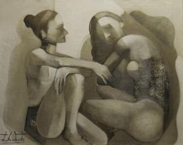 Painting titled "Dressing room" by Zaza Kharabadze, Original Artwork, Oil Mounted on Wood Stretcher frame