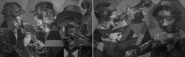 Картина под названием "Jazzman. Diptych" - Zaza Kharabadze, Подлинное произведение искусства, Масло Установлен на Деревянная…
