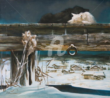 Картина под названием "Среди зимы" - Valeriy Kharchenko, Подлинное произведение искусства, Другой