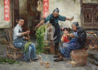 Painting titled "Harvest of hem" by Valeriy Kharchenko, Original Artwork, Oil