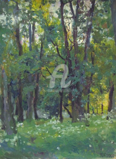 Картина под названием "In a park" - Valeriy Kharchenko, Подлинное произведение искусства