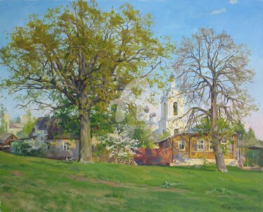 Картина под названием "Spring in Kaluga" - Valeriy Kharchenko, Подлинное произведение искусства