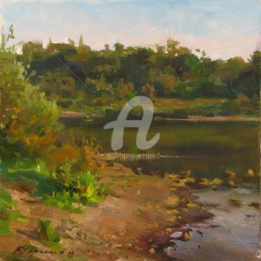 Картина под названием "By the river" - Valeriy Kharchenko, Подлинное произведение искусства