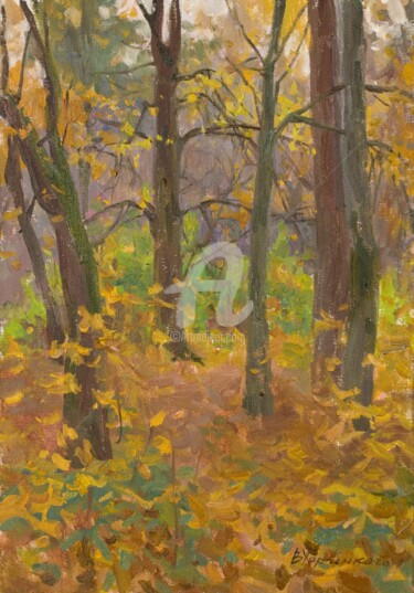 Malerei mit dem Titel "Autumn forest" von Valeriy Kharchenko, Original-Kunstwerk