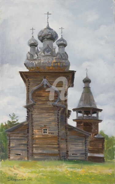 Pittura intitolato "The church in Malie…" da Valeriy Kharchenko, Opera d'arte originale
