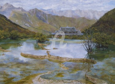 Painting titled "Sacred lakes" by Valeriy Kharchenko, Original Artwork