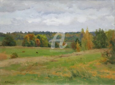 Schilderij getiteld "September in Puskin…" door Valeriy Kharchenko, Origineel Kunstwerk