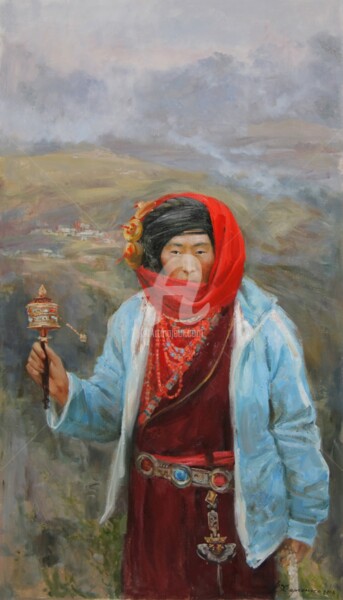 Painting titled "Tibeten" by Valeriy Kharchenko, Original Artwork, Oil