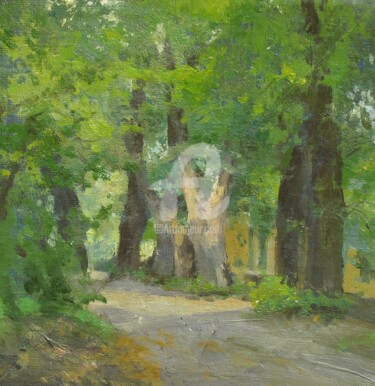 Pintura intitulada "Alley in an old park" por Valeriy Kharchenko, Obras de arte originais