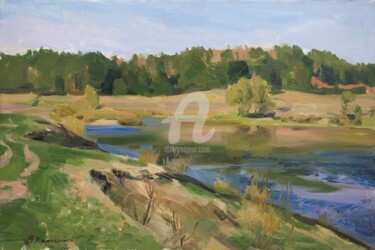 Peinture intitulée "Ugra river" par Valeriy Kharchenko, Œuvre d'art originale, Huile