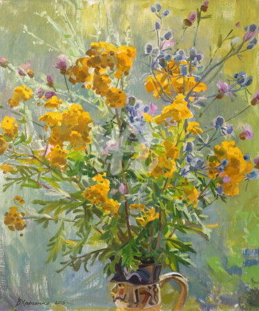 Painting titled "Bitter herbs" by Valeriy Kharchenko, Original Artwork, Oil