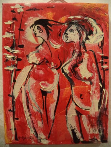 Malerei mit dem Titel "Female" von Khatuna Qometiani, Original-Kunstwerk, Acryl