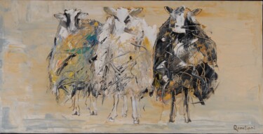 Peinture intitulée "Sheep" par Khatuna Qometiani, Œuvre d'art originale, Huile